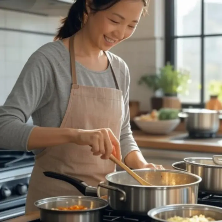 Nowoczesna kuchnia z garnkami i akcesoriami Home Kitchen Line