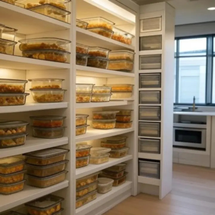 Nowoczesna kuchnia z estetycznymi pojemnikami do przechowywania